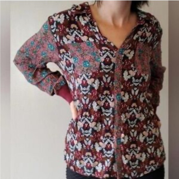 Anthropologie Tops - Anthropologie TINY Olsen Floral Blouse Size Large